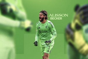 利物浦为阿利森送上33岁生日祝福，数据显示其加盟球队至今已出战307场，失281球。