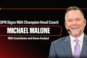 ESPN宣布，前丹佛掘金队冠军教头迈克尔·马龙将在新赛季担任赛前节目的分析师。