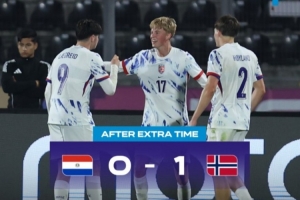 挪威U20队1-0绝杀巴拉圭队，历史性晋级世青赛8强，将对阵法国队。