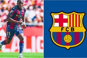 《阿斯报：巴萨关注莱万特前锋艾永，其合同含3000万欧元解约金及转会分成条款》