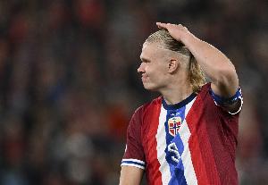 哈兰德为挪威攻入50球，有望打破阿里代伊的国家队最快百球纪录。