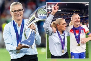 太阳报：英格兰女足主帅维格曼率队夺欧洲杯后，将被授予荣誉女爵士头衔。