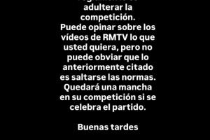 卡瓦哈尔回应特巴斯：皇马TV爱怎么说怎么说，但海外赛就是玷污西甲。