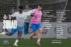 后防线仅5人可用！皇马战尤文名单：门迪时隔179天回归，阿诺德仍伤缺战。