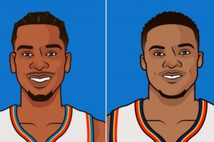 亚历山大砍下55分，生涯第5次达成50+里程碑，与威少并列成为雷霆队史50+次数第一人。