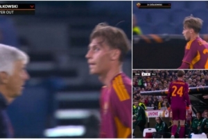 根据罗马诺的报道，齐奥尔科夫斯基对自己在第30分钟就被换下感到不满，并且他对于球队的第一个失球负有责任。