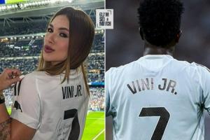 爱他就原谅他！维尼修斯劈腿风波后，女友首次现身马德里为他加油
