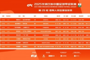 中甲第29轮裁判安排：邢琦执法重庆铜梁龙对阵苏州东吴，5场比赛将启用VAR技术。