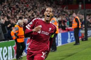 范戴克：2-0完胜皇马实至名归 球迷的支持至关重要